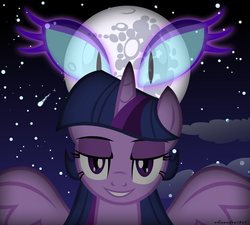 Size: 3000x2698 | Tagged: dead source, safe, artist:alexandru1208, nightmare moon, twilight sparkle, alicorn, pony, g4, corrupted, female, mare, twilight sparkle (alicorn)