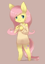 Size: 838x1200 | Tagged: safe, artist:solar-slash, fluttershy, anthro, g4, ambiguous facial structure, bipedal, female, solo