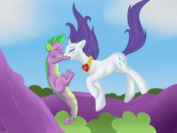 Size: 4000x3000 | Tagged: safe, artist:lumanos, rarity, spike, g4, falling, fire ruby, ship:sparity, shipping