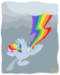 Size: 900x1125 | Tagged: safe, artist:citron--vert, rainbow dash, g4, flying, no pupils, side view, solo, spread wings, trail, wings