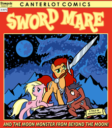 Size: 657x745 | Tagged: safe, artist:gingermint, artist:icekatze, parody, red sonja, sword, sword mare