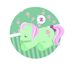 Size: 667x629 | Tagged: safe, artist:tinrobo, baby cuddles, earth pony, pony, g1, onomatopoeia, simple background, sleeping, solo, sound effects, underhoof, zzz