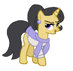 Size: 388x378 | Tagged: safe, artist:rain-approves, artist:starryoak, oc, oc only, oc:honey topaz, pony, unicorn, daughter, offspring, parent:jet set, parent:upper crust, parents:upperset, simple background, solo, transparent background