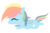 Size: 450x300 | Tagged: dead source, safe, artist:osirisanimus, rainbow dash, pegasus, pony, g4, chibi, eyes closed, female, mare, no mouth, simple background, solo, transparent background