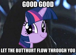 Size: 494x358 | Tagged: safe, twilight sparkle, g4, butthurt, caption, image macro, reaction image, star wars, troll, twiface