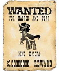 Size: 292x353 | Tagged: safe, king sombra, g4, monochrome, poster, solo, wanted, wanted poster