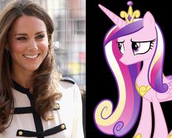 Size: 912x735 | Tagged: safe, princess cadance, alicorn, human, pony, g4, female, irl, irl human, kate middleton, look-alike, mare, photo