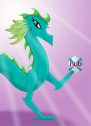 Size: 300x416 | Tagged: source needed, useless source url, safe, artist:queencold, oc, oc only, chinese dragon, dragon, eastern dragon, g4, dragon oc, dragoness, hub logo, pink background, simple background, the hub