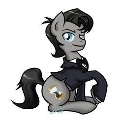 Size: 500x500 | Tagged: safe, artist:junkyardgypsy, doctor whooves, time turner, earth pony, pony, ask discorded whooves, g4, discord whooves, discorded, doctor who, eleventh doctor, male, ponified, solo, stallion, the doctor