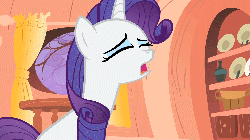 Size: 1280x720 | Tagged: safe, screencap, rarity, pony, g4, look before you sleep, season 1, animated, female, golden oaks library, invisible stallion, out of context, rain, solo