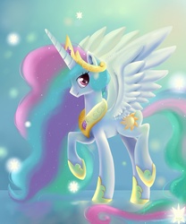 Size: 2500x3000 | Tagged: safe, artist:carligercarl, princess celestia, alicorn, pony, g4, female, looking at you, mare, smiling, solo