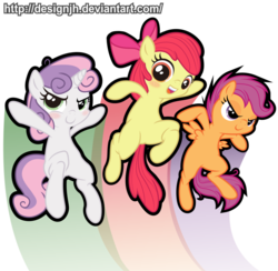 Size: 905x883 | Tagged: dead source, safe, artist:php94, apple bloom, scootaloo, sweetie belle, earth pony, pegasus, pony, unicorn, g4, cutie mark crusaders, parody, the powerpuff girls