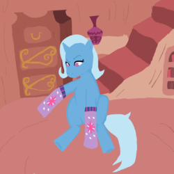 Size: 1800x1800 | Tagged: safe, artist:pcjoyce, trixie, g4, clothes, female, implied shipping, lesbian, ship:twixie, shipping, socks