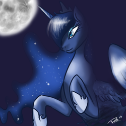 Size: 500x500 | Tagged: safe, artist:pandarainbow, princess luna, pony, g4, female, moon, solo