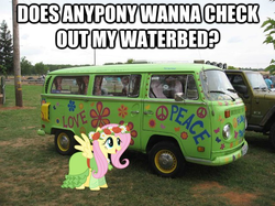 Size: 625x468 | Tagged: safe, fluttershy, pegasus, pony, g4, car, dialogue, female, flutterhigh, hippie, hippie van, hippieshy, image macro, impact font, irl, mare, microbus, open mouth, open smile, photo, ponies in real life, smiling, solo, spread wings, van, volkswagen, volkswagen transporter, volkswagen type 2, wings
