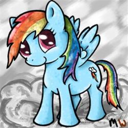 Size: 420x420 | Tagged: safe, artist:mechawaffle, rainbow dash, pony, g4, female, solo