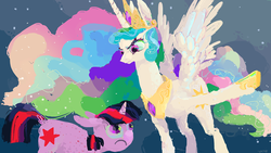 Size: 1280x720 | Tagged: safe, artist:cutebrows, princess celestia, twilight sparkle, friendship is witchcraft, g4, foaly matripony