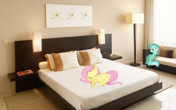 Size: 1920x1200 | Tagged: safe, artist:counterlord, fluttershy, lyra heartstrings, g4, bed, ponies in real life