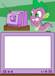 Size: 520x716 | Tagged: source needed, safe, spike, g4, my little pony: friendship is magic, winter wrap up, exploitable, exploitable meme, grin, insert picture here, meme, spike's tv meme, template, tv meme