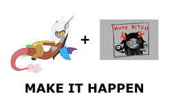 Size: 1337x796 | Tagged: safe, discord, g4, eris, exploitable meme, homestuck, make it happen, rule 63, vriska serket