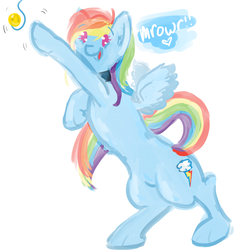 Size: 1107x1168 | Tagged: safe, artist:spacevibrations, rainbow dash, g4, 30 minute art challenge, behaving like a cat, bell, collar, pet