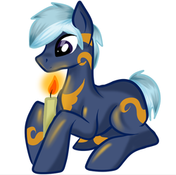 Size: 660x655 | Tagged: safe, artist:magical-fish, oc, oc only, earth pony, pony, candle, solo