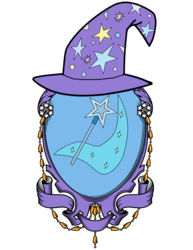 Size: 1445x1870 | Tagged: safe, artist:lord-giampietro, trixie, g4, cape, clothes, coat of arms, hat, heraldry, no pony, simple background, transparent background, trixie's cape, trixie's hat, wizard hat