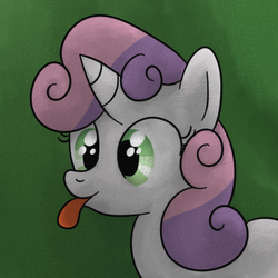 Size: 400x400 | Tagged: safe, artist:newlunaticrepublic, sweetie belle, pony, g4, :p, silly, silly pony, tongue out