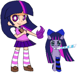 Size: 314x298 | Tagged: safe, artist:dmn666, twilight sparkle, angel, angel pony, human, pegasus, pony, g4, anarchy stocking, crossover, female, humanized, mare, panty and stocking with garterbelt, ponified, simple background, stockinglight, transparent background