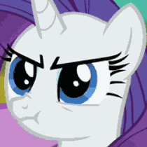 Size: 210x210 | Tagged: safe, rarity, pony, g4, :t, animated, female, frown, glare, nose wrinkle, scrunchy face, solo, vibrating