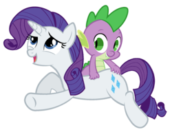 Size: 1530x1177 | Tagged: safe, artist:krupam, edit, rarity, spike, dragon, pony, unicorn, g4, duo, female, male, massage, scratching, ship:sparity, shipping, simple background, straight, transparent background, vector