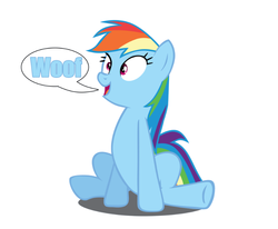 Size: 812x668 | Tagged: safe, rainbow dash, g4, barking, simple background, vector, white background, woof