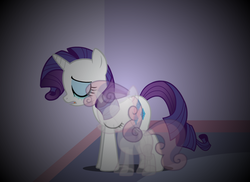 Size: 1100x800 | Tagged: safe, artist:ask-artila, rarity, sweetie belle, g4, crying, implied death, sad