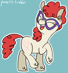 Size: 801x862 | Tagged: safe, artist:ponett, twist, earth pony, pony, g4, 30 minute art challenge, female, glasses, simple background, solo, unshorn fetlocks