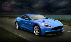 Size: 1280x753 | Tagged: safe, artist:shadowbolt240z, trixie, ursa major, g4, aston martin, aston martin vanquish, car