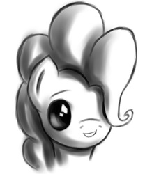 Size: 849x1021 | Tagged: safe, artist:icefairy64, pinkie pie, earth pony, pony, g4, female, grayscale, monochrome, portrait, solo