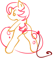 Size: 542x601 | Tagged: safe, artist:retl, babs seed, pony, g4, balloon, balloon fetish, balloon riding, butt, female, fetish, foal, party balloon, plot, riding, solo, that pony sure does love balloons