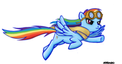 Size: 893x469 | Tagged: safe, artist:inivonwini, rainbow dash, g4, clothes, goggles, scarf, simple background, transparent background
