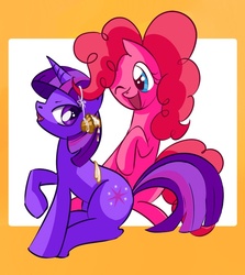 Size: 600x672 | Tagged: safe, artist:maytee, pinkie pie, twilight sparkle, g4