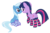 Size: 860x560 | Tagged: safe, artist:alexiy777, trixie, twilight sparkle, pony, unicorn, g4, butt, clothes, eye contact, female, lesbian, lidded eyes, looking at each other, looking at someone, mare, plot, ship:twixie, shipping, simple background, socks, striped socks, svg, transparent background, vector