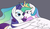 Size: 1105x636 | Tagged: safe, artist:reiduran, princess celestia, rarity, alicorn, pony, unicorn, g4, bedroom eyes, boop, eye contact, female, lesbian, noseboop, open mouth, ship:rarilestia, shipping, smiling, spread wings