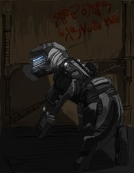 Size: 620x800 | Tagged: safe, pony, dead space, isaac clarke, ponified, rig (dead space), solo