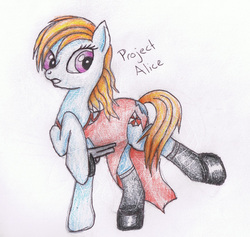 Size: 2447x2316 | Tagged: safe, pony, crossover, ponified, resident evil, solo, traditional art