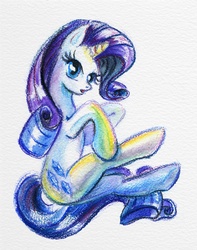 Size: 945x1200 | Tagged: safe, artist:maytee, rarity, pony, g4, female, solo, traditional art