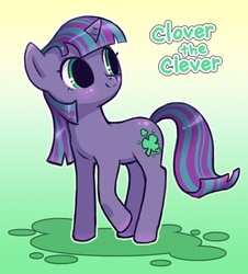 Size: 507x562 | Tagged: safe, artist:pimmy, clever clover, clover the clever, pony, g2, g4, blushing, female, g2 to g4, generation leap, looking back, princess clever clover, raised hoof, smiling, solo