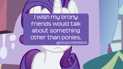 Size: 500x281 | Tagged: safe, rarity, pony, g4, pony confession, solo