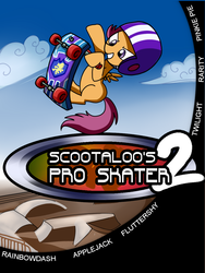 Size: 900x1200 | Tagged: safe, artist:madmax, scootaloo, g4, crossover, parody, tony hawk, tony hawk's pro skater, video game