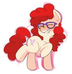 Size: 1442x1478 | Tagged: safe, artist:chiptoony, twist, earth pony, pony, g4, 30 minute art challenge, cute, eyes closed, female, filly, glasses, happy, smiling, solo, twistabetes