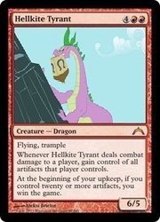 Size: 223x310 | Tagged: safe, edit, edited screencap, screencap, spike, dragon, g4, my little pony: friendship is magic, secret of my excess, card, climbing, magic the gathering, male, solo, spikezilla, trading card edit