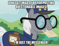 Size: 939x720 | Tagged: safe, edit, edited screencap, screencap, mr. zippy, pony, g4, caption, glasses, image macro, mailpony, mouth hold, text